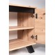 Meuble TV VINSI 160 cm style industriel avec pieds en bois noir