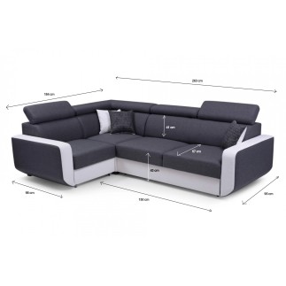 Canapé d'angle convertible et réversible EMPERO N