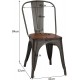 Chaise industrielle LOFTO II avec assise en bois