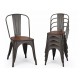 Chaise industrielle LOFTO II avec assise en bois