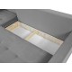 Canapé d'angle convertible NOLI style scandinave tissu gris pied bois