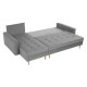 Canapé d'angle convertible NOLI style scandinave tissu gris pied bois
