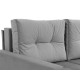 Canapé d'angle convertible NOLI style scandinave tissu gris pied bois
