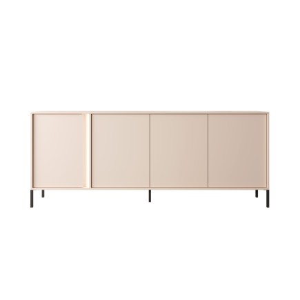 Commode Dastia 203 cm 4 portes couleur beige