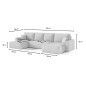 Canapé d'angle panoramique convertible LORIO en tissu aspect velours