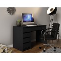 Bureau ADA 120 cm 5 tiroirs (noir, bois ou gris)