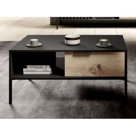 Table basse RAVIA gris style industriel