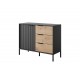 Commode RAVIA 103 cm avec tiroirs noire style industrielle