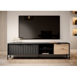 Meuble TV RAVIA 203 cm noire