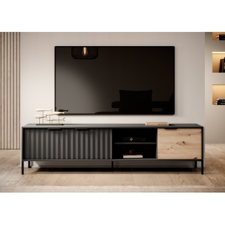 Meuble TV RAVIA 203 cm noire