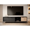 Meuble TV RAVIA 203 cm noir style industriel