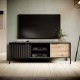 Meuble TV RAVIA 153 cm noire style industrielle