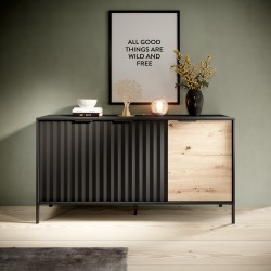 Commode RAVIA 153 cm noire style industriel