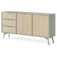 Commode de 158 cm Forest 2 porte 3 tiroirs couleur eucalyptus ou beige