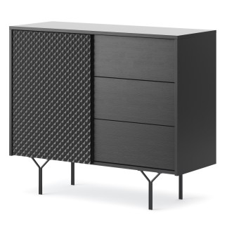 Commode Raven 1 porte 3 tiroirs style Moderne
