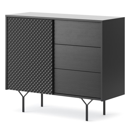 Commode Raven 1 porte 3 tiroirs style Moderne
