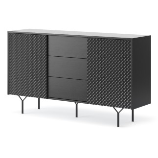 Commode Raven de 144cm 2 portes 3 tiroirs style Moderne
