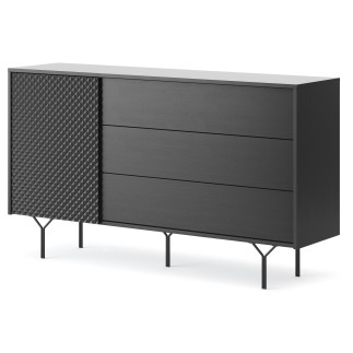 Commode Raven de 144cm 1 portes 3 tiroirs style Moderne