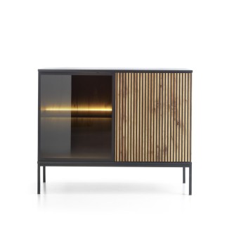 Commode Sento 104 cm style industriel avec LED