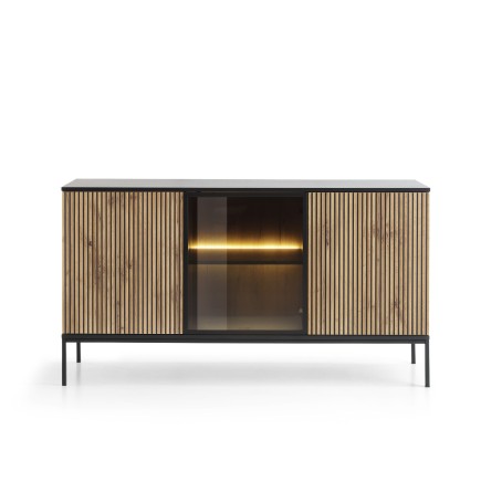 Commode Sento 154 cm style industriel avec LED