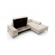 Canapé d'angle convertible ZONDO M en tissu bouclette beige