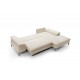 Canapé d'angle convertible ZONDO M en tissu bouclette beige