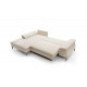 Canapé d'angle convertible ZONDO M en tissu bouclette beige