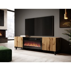 Le meuble Tv avec cheminée Tildema style industriel