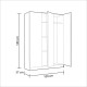 ARMORIO3 - Armoire de rangement 3 portes 109 cm (L) x 180 cm (H) x 37 cm (P) 