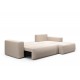Canapé d'angle convertible LETTO en tissu moderne. Style doux naturel. couleur terracotta