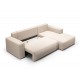 Canapé d'angle convertible LETTO en tissu moderne. Style doux naturel. couleur terracotta