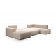 Canapé d'angle panoramique convertible LETTO en U en tissu moderne terracotta