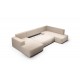 Canapé d'angle panoramique convertible LETTO en U en tissu moderne terracotta