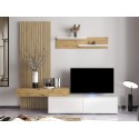 Ensemble meuble TV SIWETO avec panneau en bois