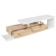 Meuble design TV TUSANA couleur bois et blanc