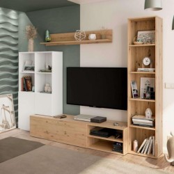 Ensemble meuble TV bibliothèque et étagère LIRIA style scandinave