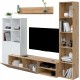 Ensemble meuble TV bibliothèque et étagère LIRIA style scandinave