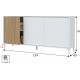 Commode ETHA Blanc Artik Nature Style moderne 154 x 74 x 40 cm style scandinave