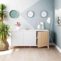 Commode ETHA Blanc Artik Nature Style moderne 154 x 74 x 40 cm