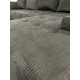 RECONDITIONNE - Canapé d'angle convertible VEL32 en tissu maille gris et simili blanc
