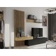 Ensemble meuble TV SIWETO avec panneau en bois couleur noir et bois 250 cm