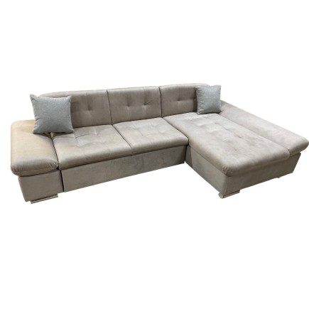 RECONDITIONNE - Canapé d'angle convertible MAL40 en tissu beige
