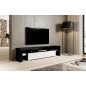 Meuble TV TORI 200 cm noir ou gris et blanc brillant avec led Meuble TV TORI 200 cm noir ou gris et blanc brillant avec led