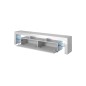 Meuble TV TORI 200 cm noir ou gris et blanc brillant avec led Meuble TV TORI 200 cm noir ou gris et blanc brillant avec led