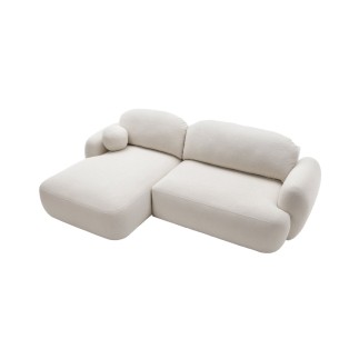 Canapé d'Angle Convertible en Tissu Bouclette Morizia style Japandi