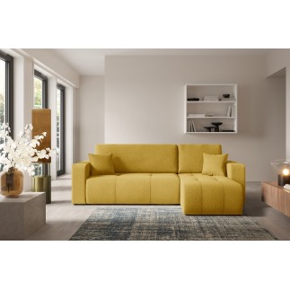 Canapé d'angle convertible LIDIA en tissu