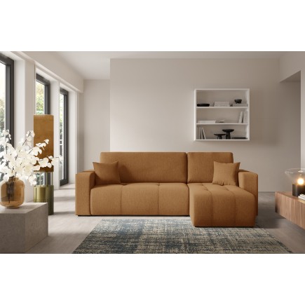 Canapé d'angle convertible LIDIA en tissu