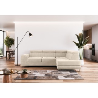 Canapé d'angle convertible NOLIA avec appuie-têtes