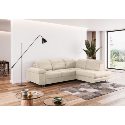 Canapé d'angle convertible LIEMA avec appuie-têtes
