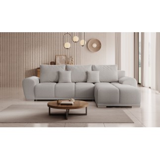 Canapé d'angle convertible BELUGIA en tissu anti tâche hydrophobe